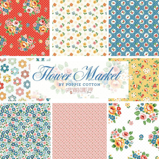 Flower Market, Sugar Petals Blue, FM25414, PREORDER!! - Good Vibes Quilt Shop