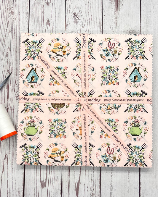 Garden Party, 10" Stacker, 21 Prints with 42 pieces - Good Vibes Quilt Shop