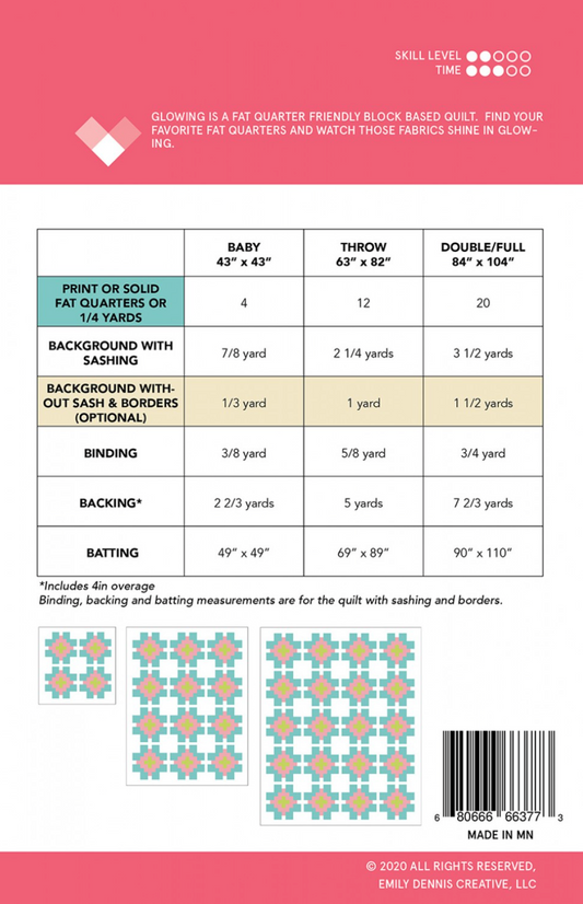 GLOWING Quilty Love Pattern by Emily Dennis #136 - Good Vibes Quilt Shop
