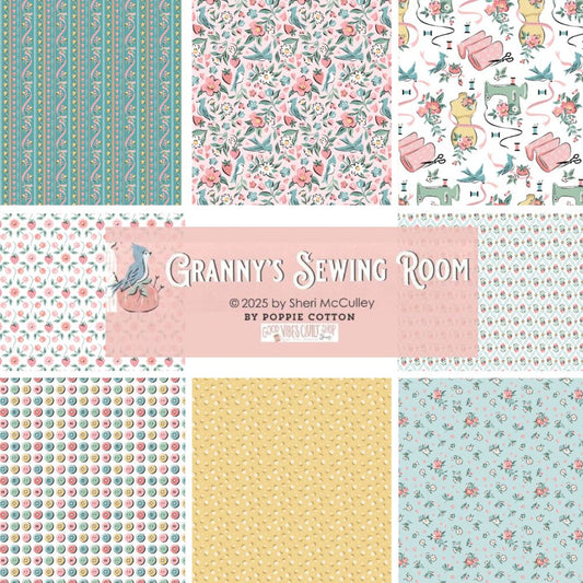 Granny's Sewing Room, Button Collection Pink, GS25909, PREORDER! - Good Vibes Quilt Shop