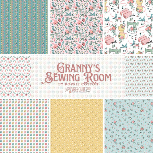 Granny's Sew Along Quilt Pattern, Granny's Sewing Room, GSP25164, Fat Quarter Pattern, PREORDER! - Good Vibes Quilt Shop