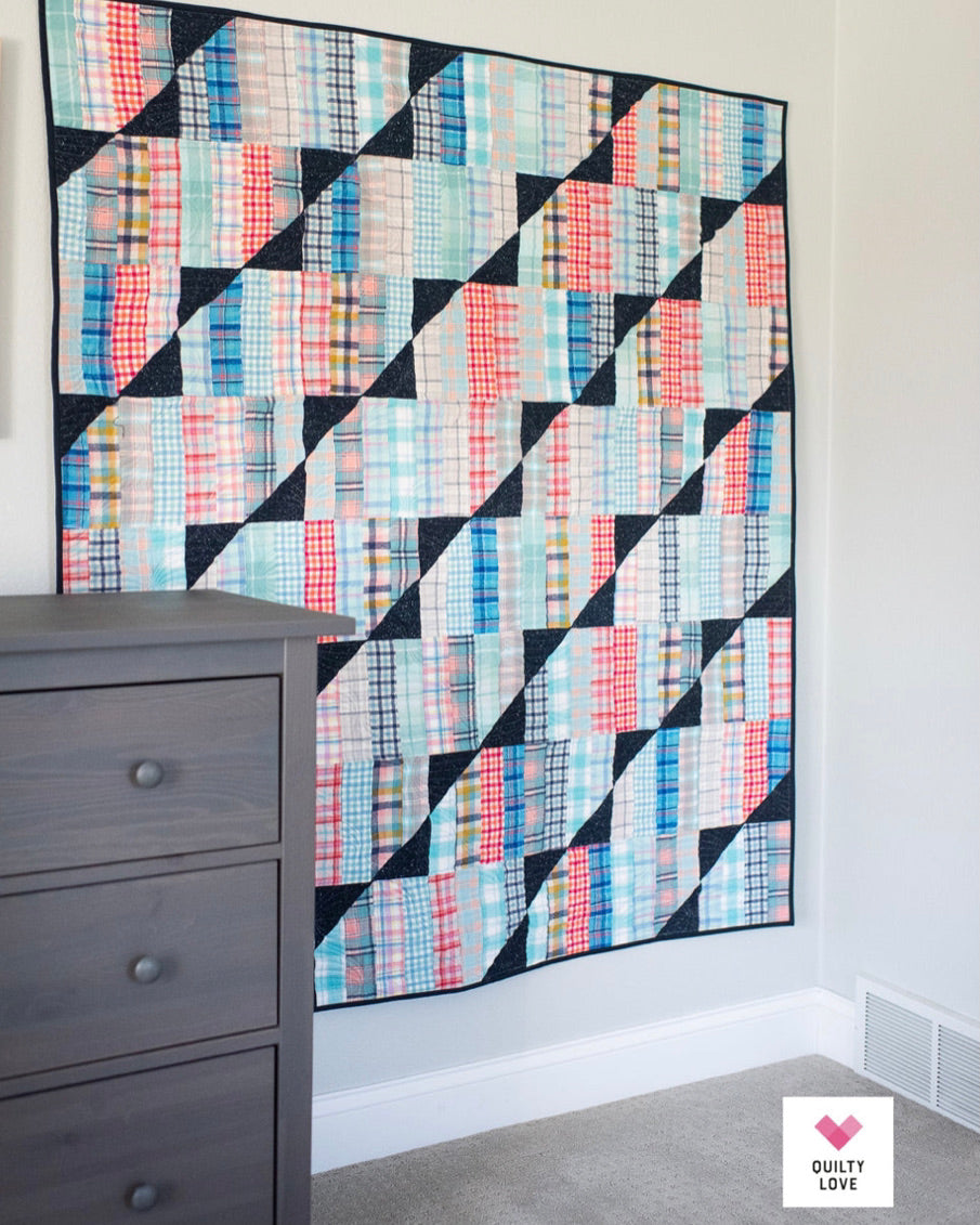 HAPPY STRIPES Quilty Love Pattern Stash Buster Quilt by Emily Dennis #144 - Good Vibes Quilt Shop