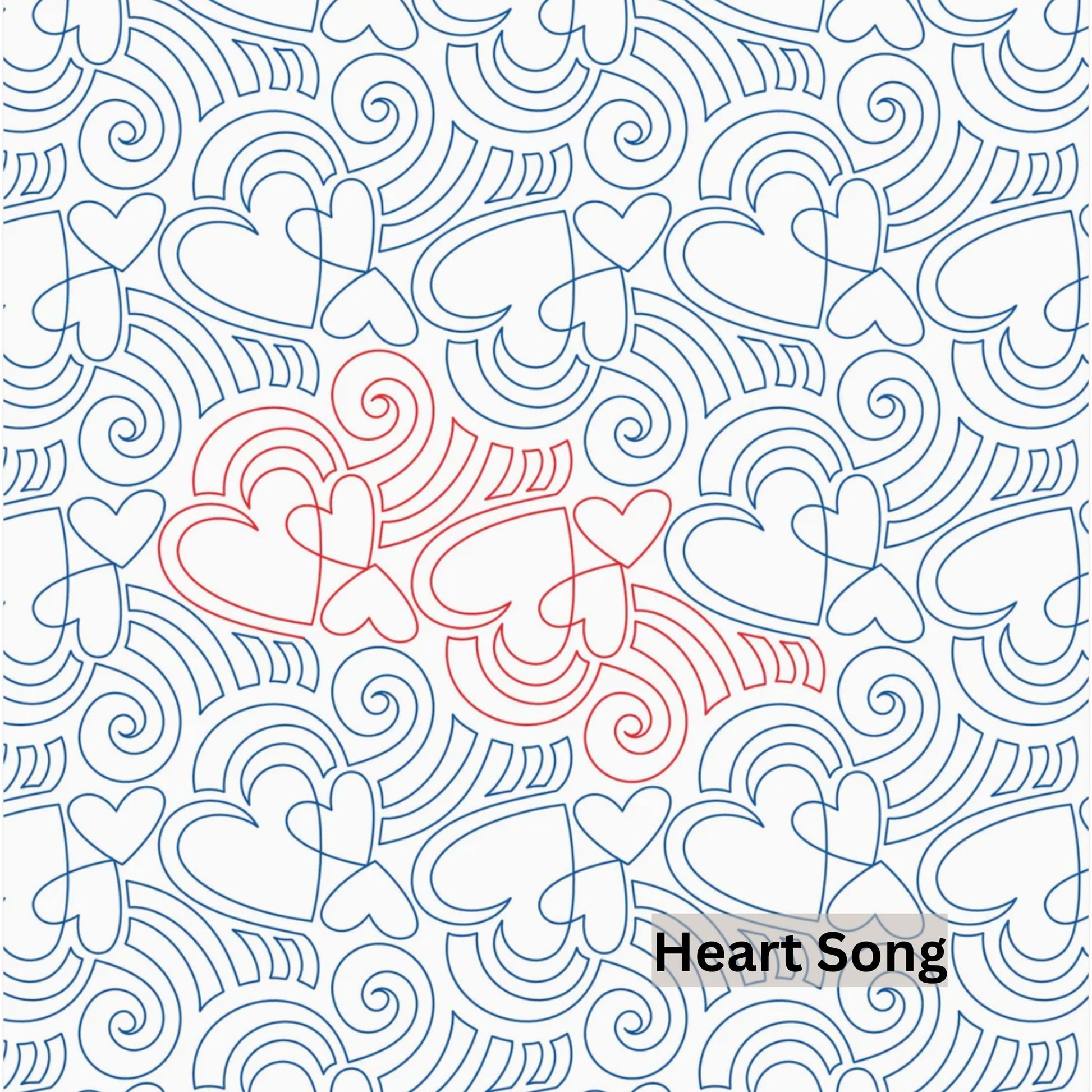 Heart Patterns Pantograph Patterns for Edge to Edge for Longarm Quilting - Good Vibes Quilt Shop