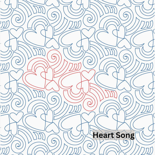 Heart Patterns Pantograph Patterns for Edge to Edge for Longarm Quilting - Good Vibes Quilt Shop