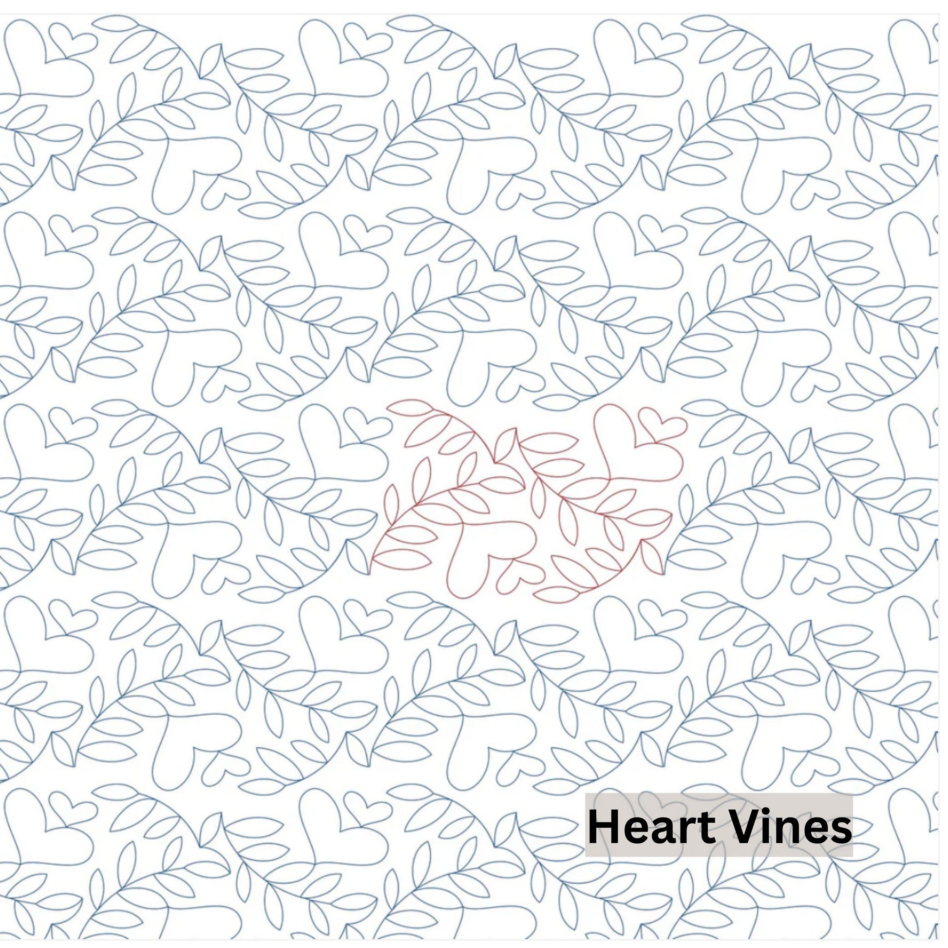 Heart Patterns Pantograph Patterns for Edge to Edge for Longarm Quilting - Good Vibes Quilt Shop