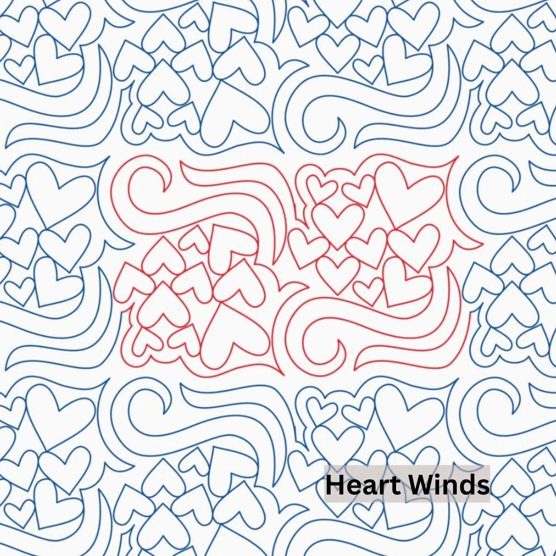 Heart Patterns Pantograph Patterns for Edge to Edge for Longarm Quilting - Good Vibes Quilt Shop