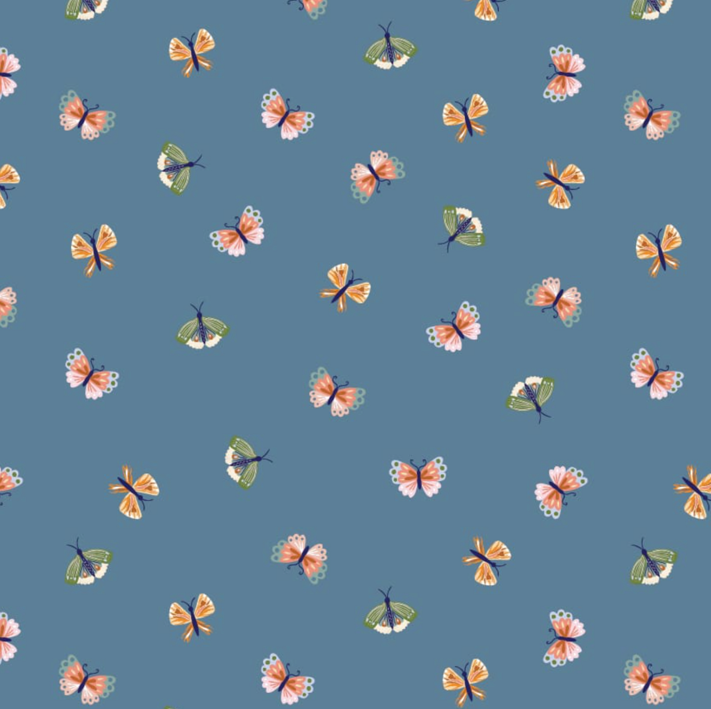 Hide and Seek Butterflies Blue HS23405, sold by the 1/2 yard - Good Vibes Quilt Shop