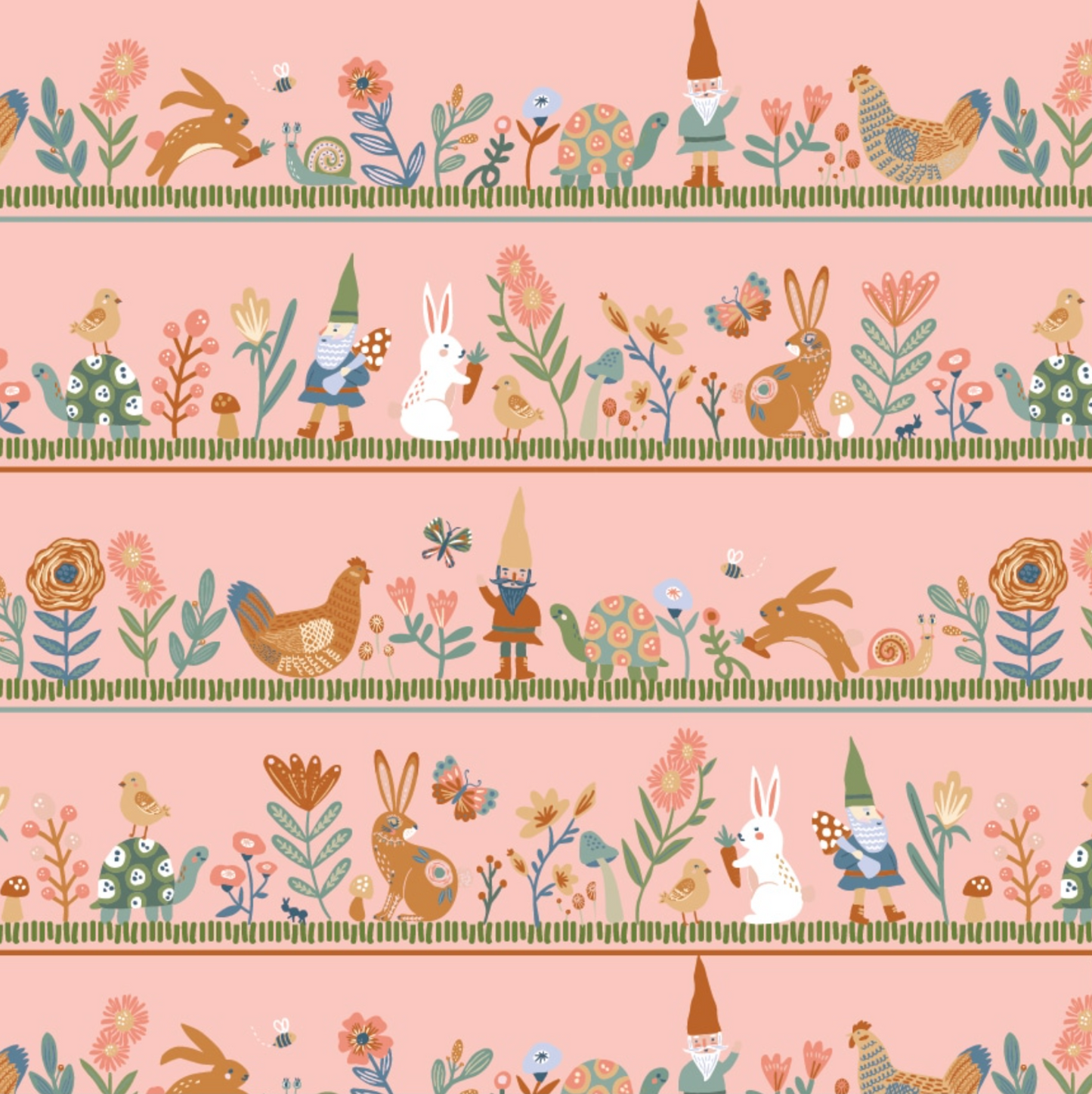 Hide and Seek Honey Im Gnome Pink HS23406, sold by the 1/2 yard - Good Vibes Quilt Shop