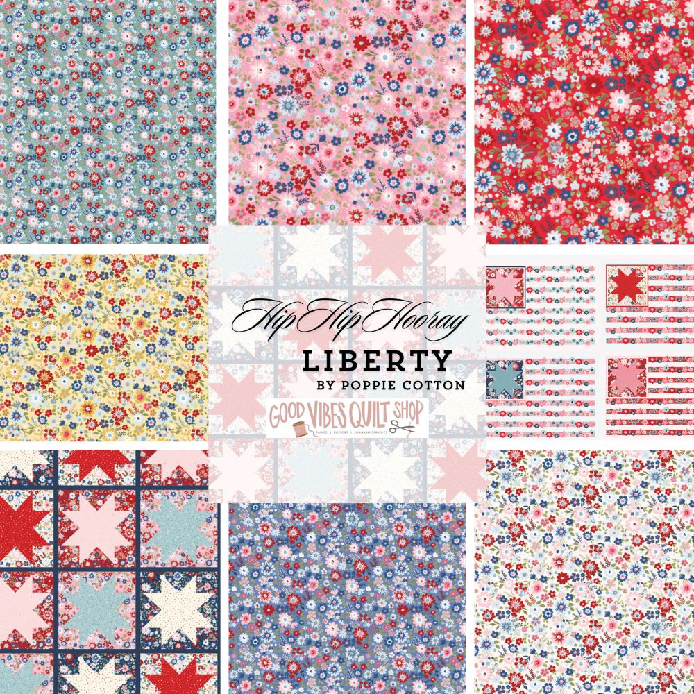 Hip Hip Hooray Liberty Dark Blue, HH25101 - Good Vibes Quilt Shop