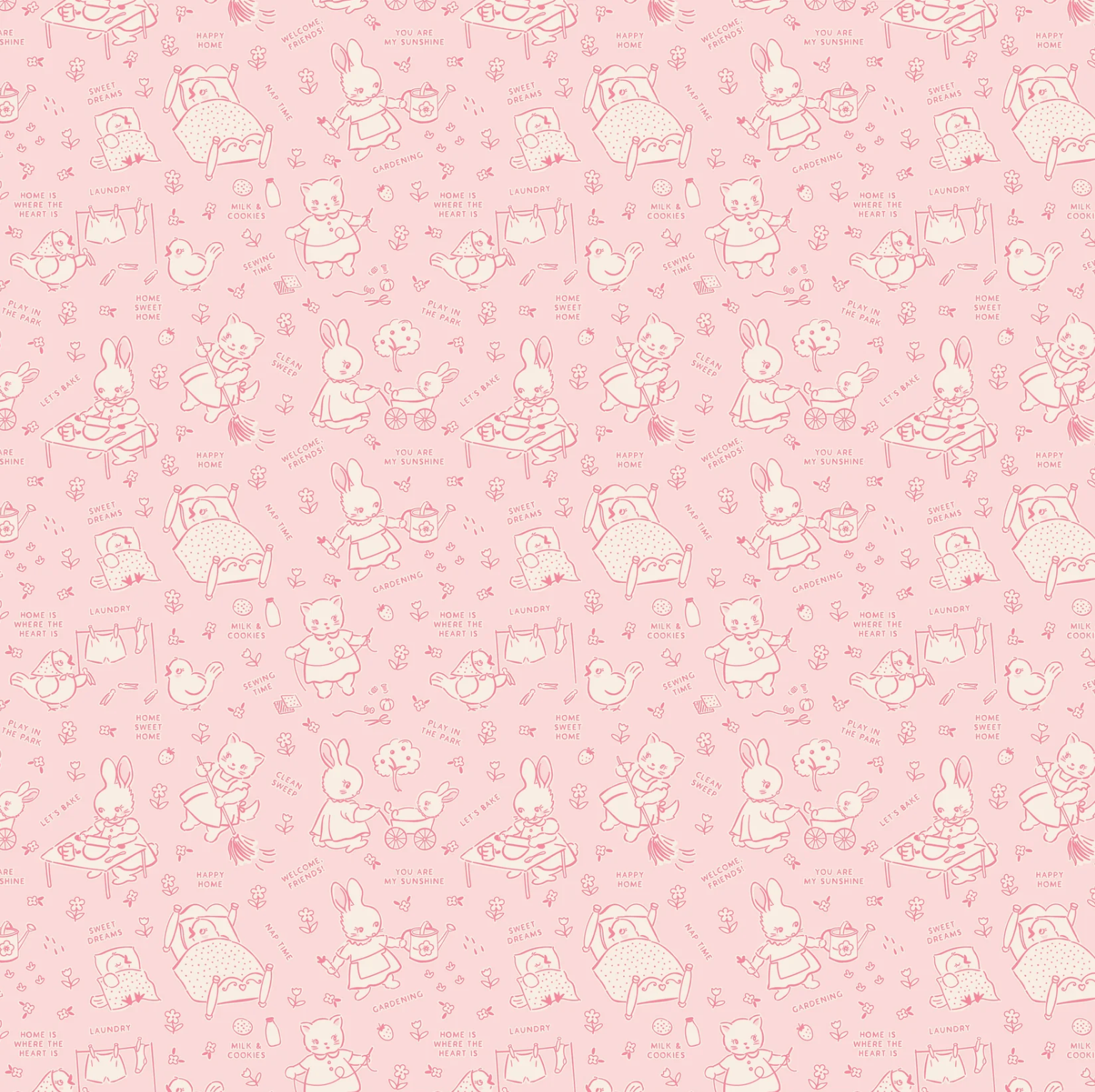 Home Sweet Home Chore Time Pink VR24461 - Good Vibes Quilt Shop