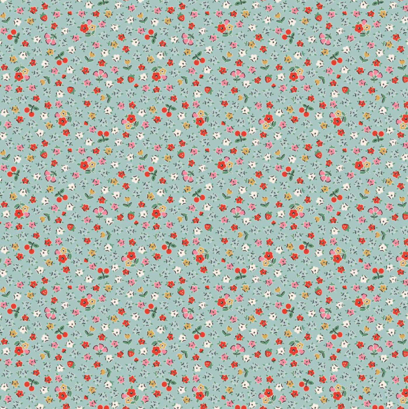 Home Sweet Home Bitty Blossoms Blue VR24470, Poppie Cotton Quilt Fabric Jina Barney Lori Woods Calico Flower