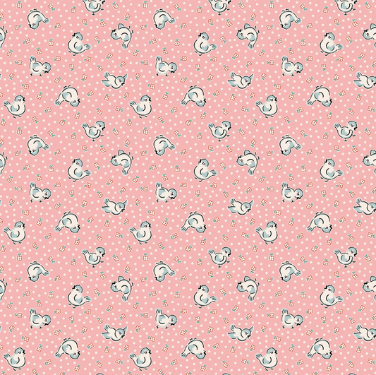 Home Sweet Home, Bluebirds Pink, VR24450, sold by 1/2 yard, *PREORDER - Good Vibes Quilt Shop