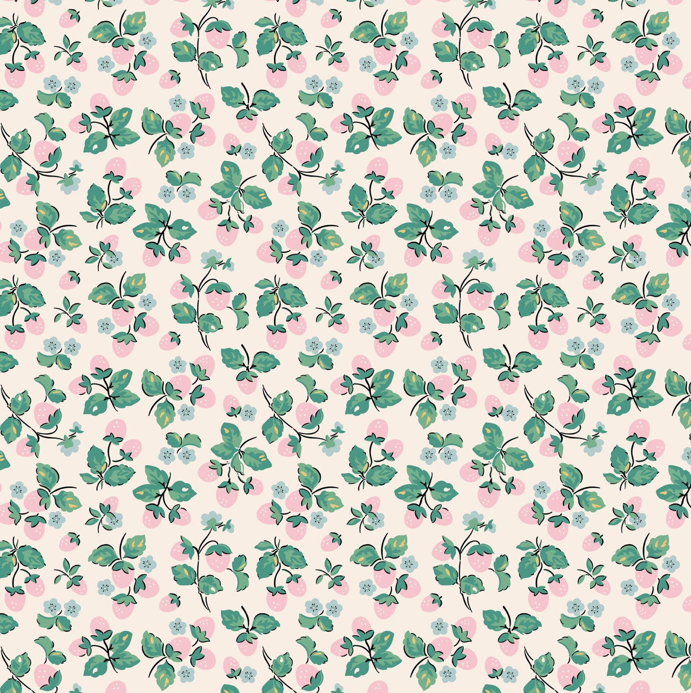 Home Sweet Home Strawberry Cake Cream VR24454, Sold by 1/2 yard, *PREORDER - Good Vibes Quilt Shop
