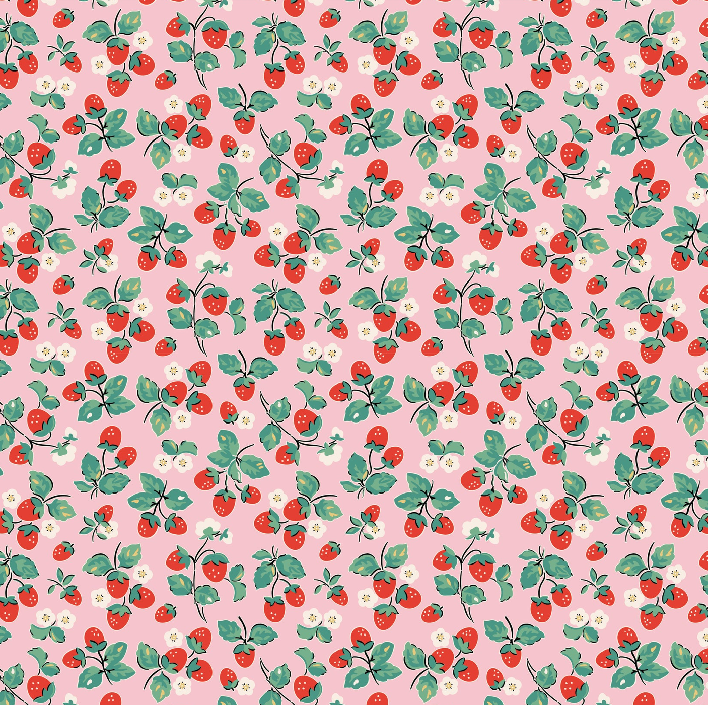 Home Sweet Home Strawberry Cake Pink VR24453 Poppie Cotton Quilt Fabric Jina Barney Lori Woods