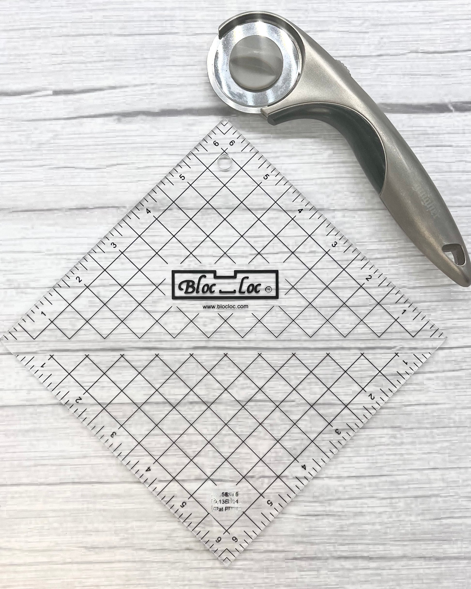 Half Square Triangle (HST) Bloc Loc Ruler Set, 6.5" Finished - Good Vibes Quilt Shop