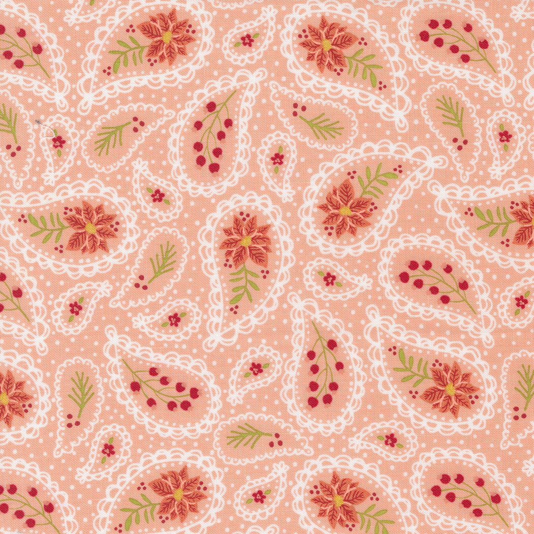Joyful Joyful Fabric by Moda , Paisley Peach 20804 19, - Good Vibes Quilt Shop
