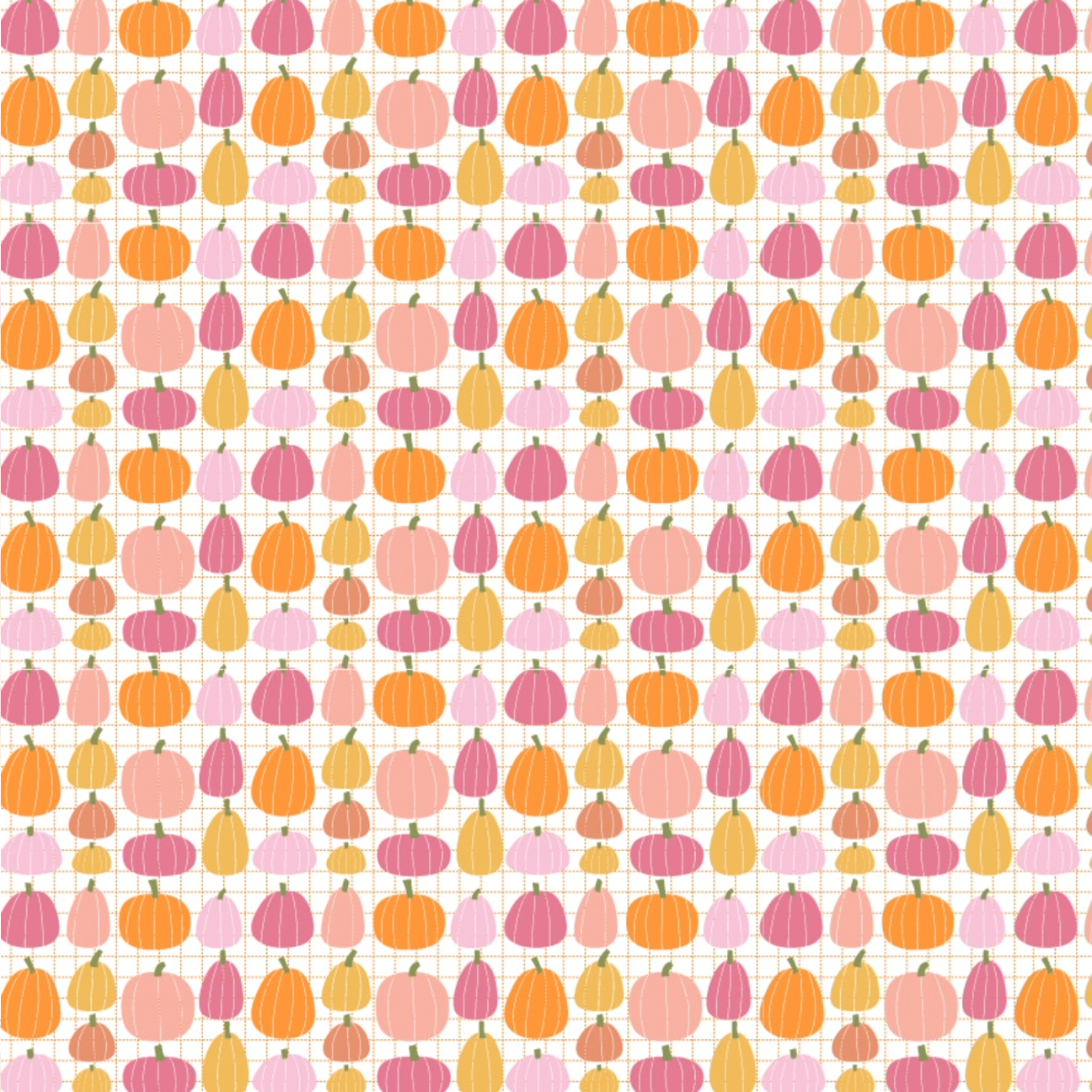 Kitty Loves Candy Pumpkin Patch White KC23905, sold by 1/2 yard - Good Vibes Quilt Shop