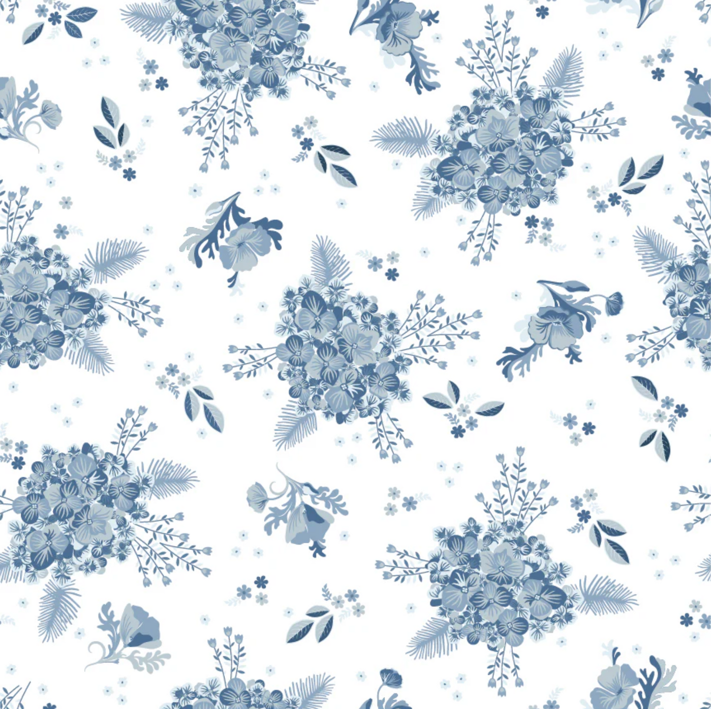 Lakeland Blues, Hydrangeas Light, LB25812, PREORDER - Good Vibes Quilt Shop