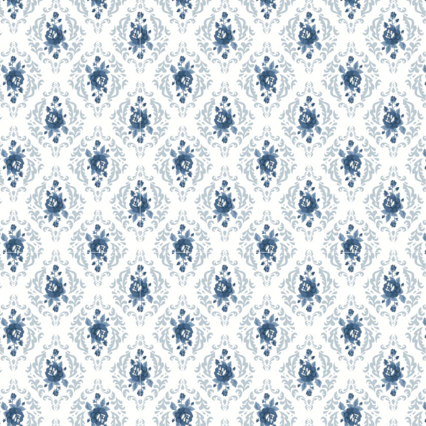 Lakeland Blues, Rose Damask Light, LB25803, PREORDER - Good Vibes Quilt Shop