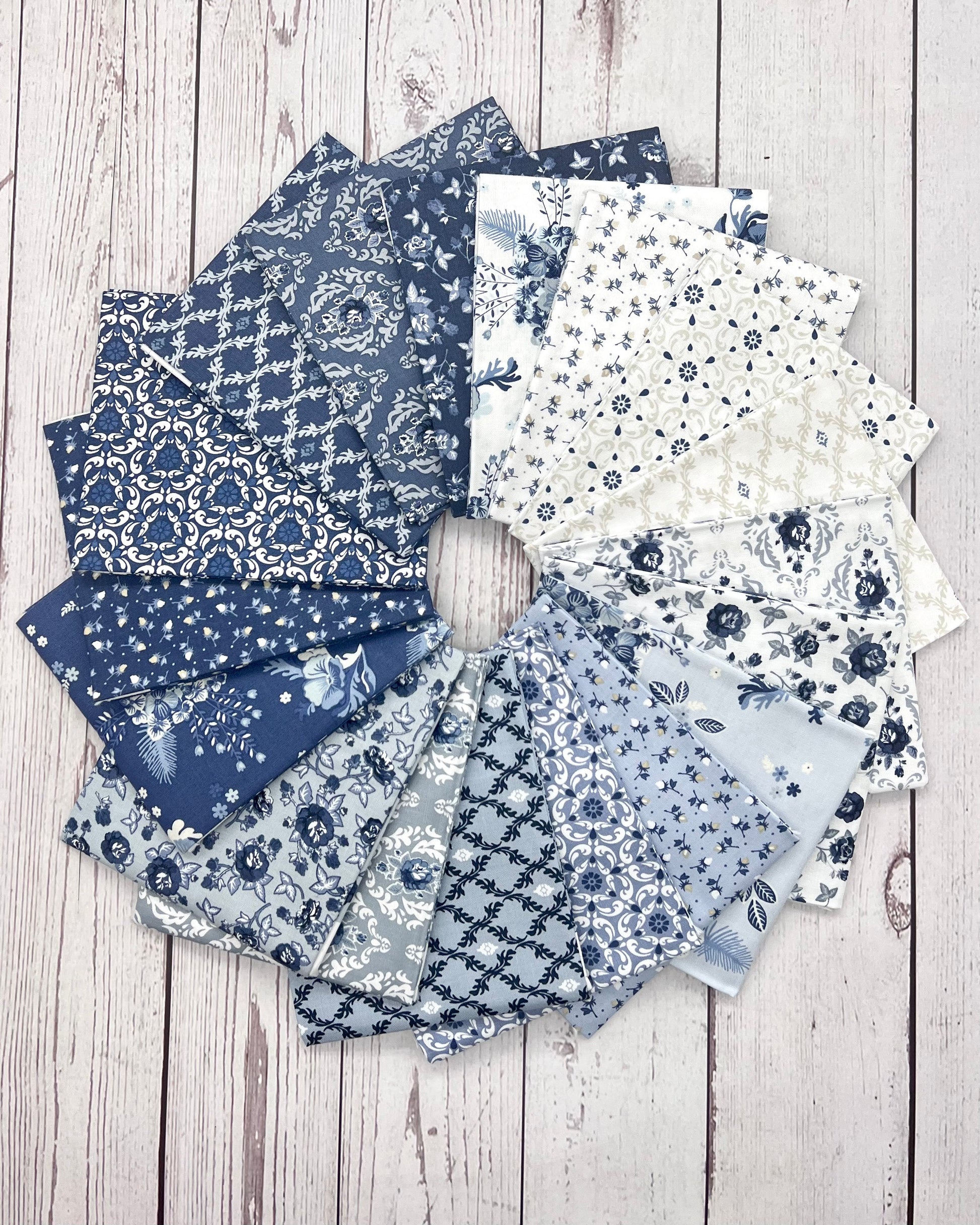 Lakeland Blues, Fat Quarter Bundles 18 Prints, sku LB25821 - Good Vibes Quilt Shop