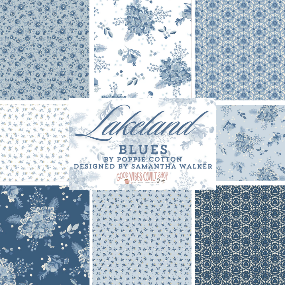 Blue Skies Quilt Pattern | Lakeland Blues Collection by Poppie Cotton | Fat Quarter Friendly
