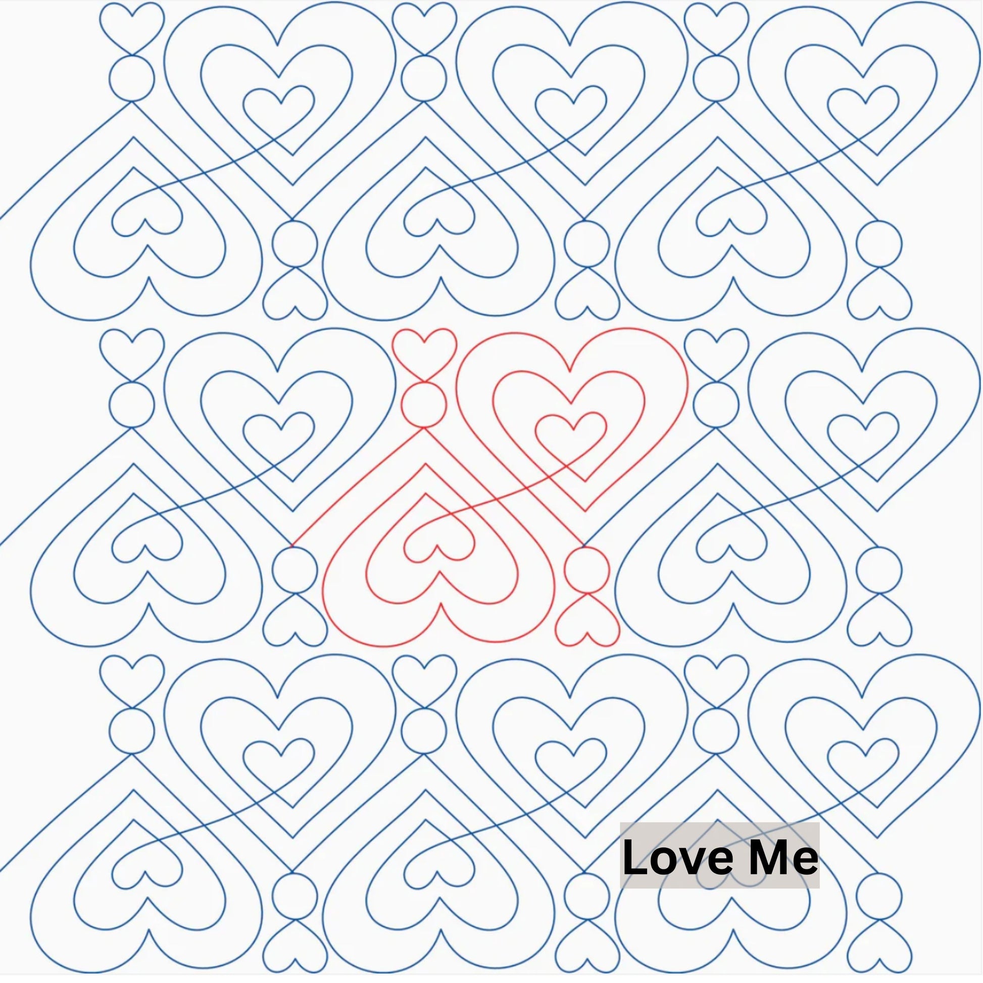 Heart Patterns Pantograph Patterns for Edge to Edge for Longarm Quilting - Good Vibes Quilt Shop