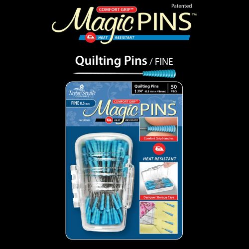 Magic Pins Quilting Fine 50pc, 1 3/4" Length, Pinhead size is 0.5mm, sku 219560 - Good Vibes Quilt Shop