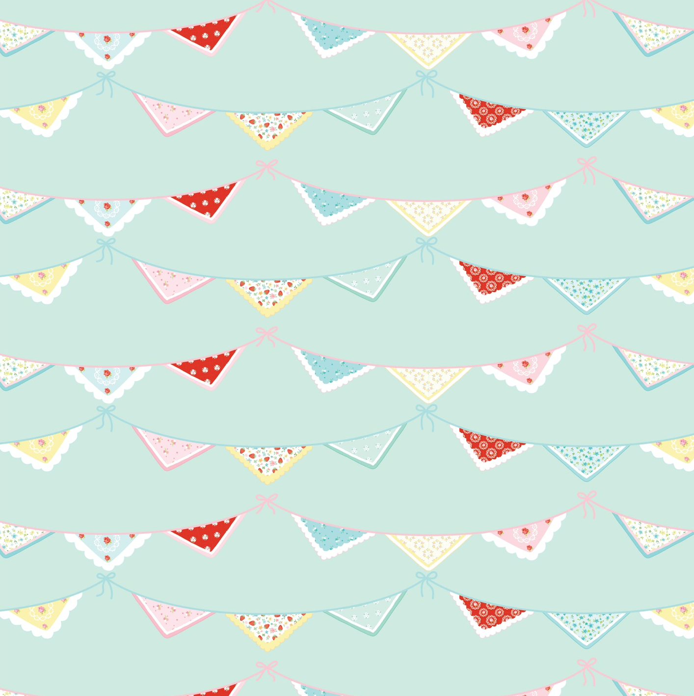 Market Day Bunting Print Mint MK24555, sold by the 1/2 yard, *PRE-ORDER - Good Vibes Quilt Shop