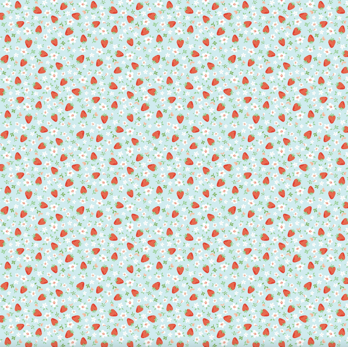 Market Day Mini Strawberries Teal MK24558, sold by the 1/2 yard, *PRE-ORDER - Good Vibes Quilt Shop