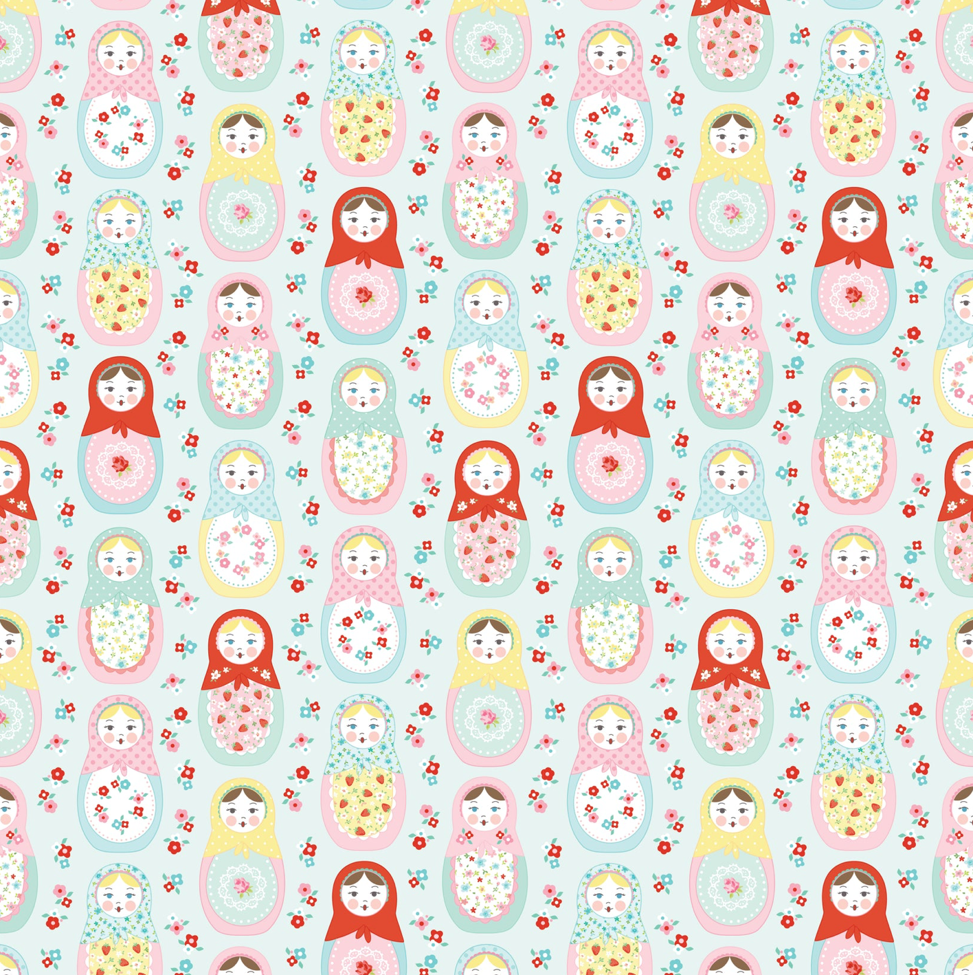 Market Day Nesting Dolls Mint MK24552, sold by the 1/2 yard, *PRE-ORDER - Good Vibes Quilt Shop