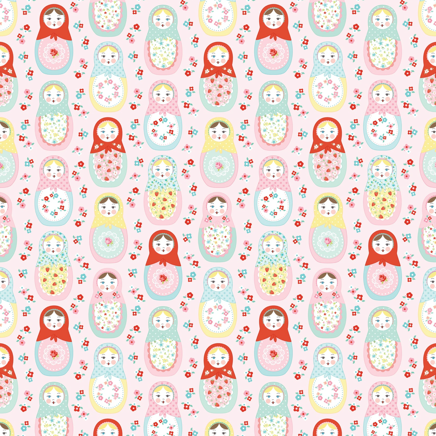 Market Day Nesting Dolls Pink MK24551, sold by the 1/2 yard, *PRE-ORDER - Good Vibes Quilt Shop