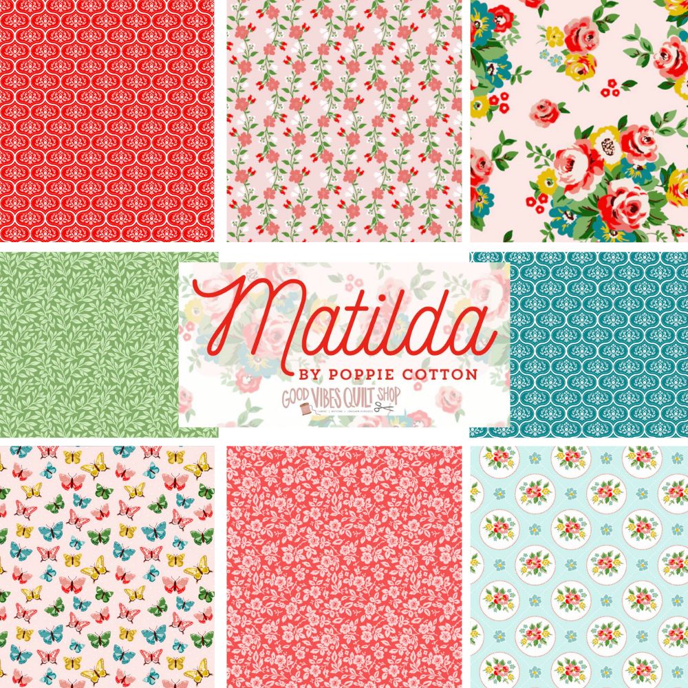 Matilda Fabric Collection, Pearl Blue, MA25115, Sold by the 1/2 Yard, PREORDER!