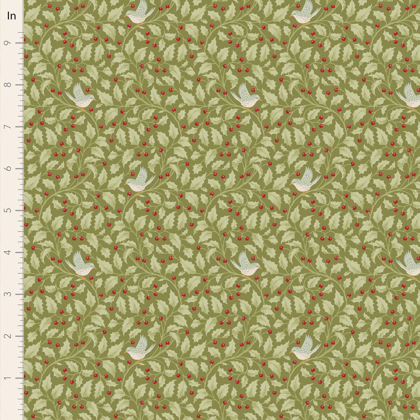 Merry Little Christmas Fabric by Tilda, Holly Moss, TIL100631 - Good Vibes Quilt Shop