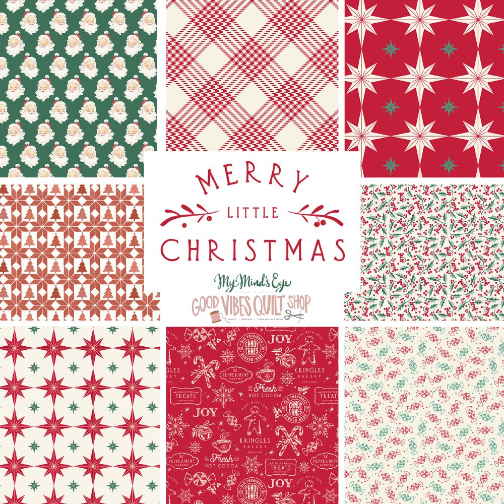 Merry Little Christmas, by My Mind's Eye, Fat Quarter Bundle, 25 skus - Good Vibes Quilt Shop