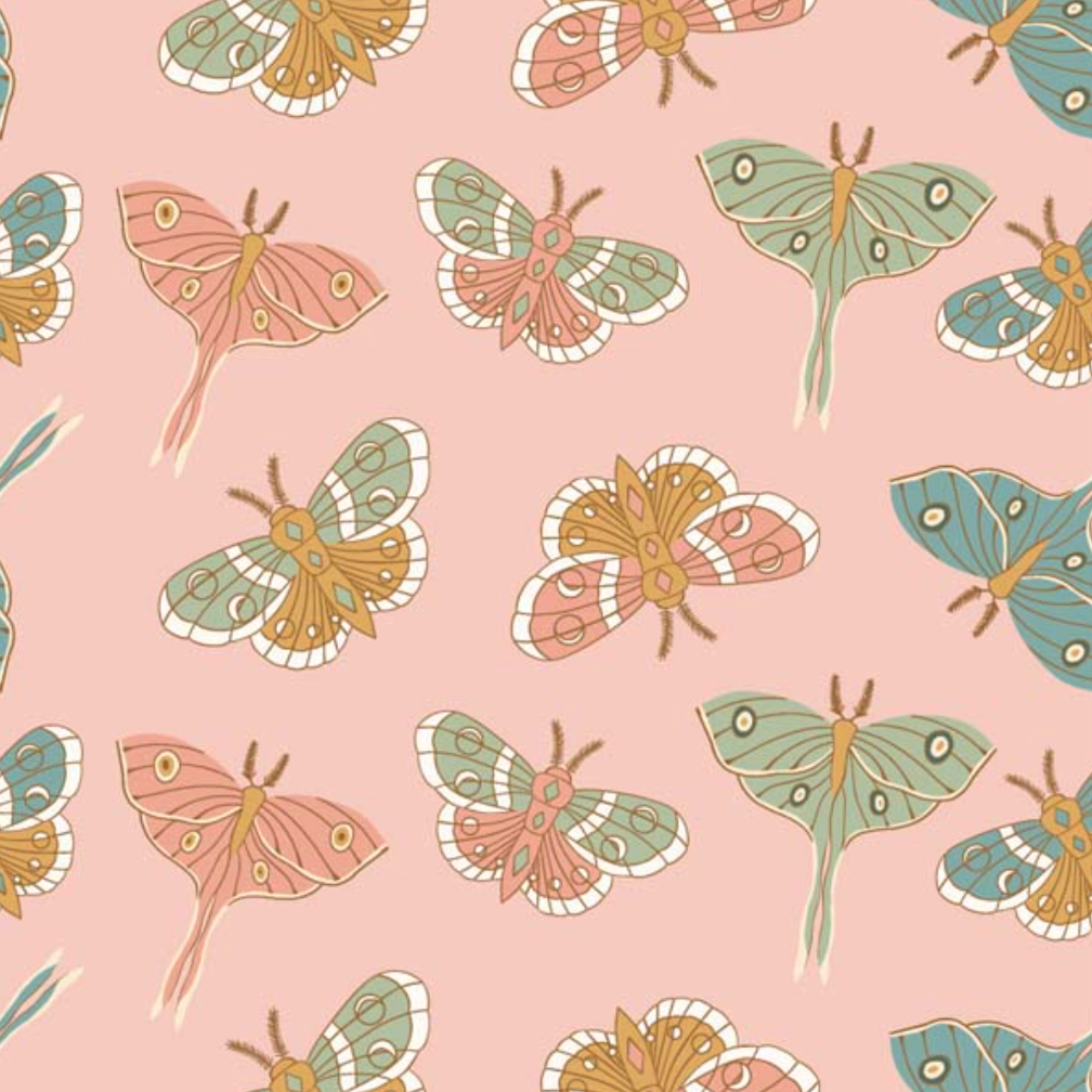 Moonbeam Dreams, Lunar Moth, Blush, MD23850, sold by the 1/2 yard - Good Vibes Quilt Shop