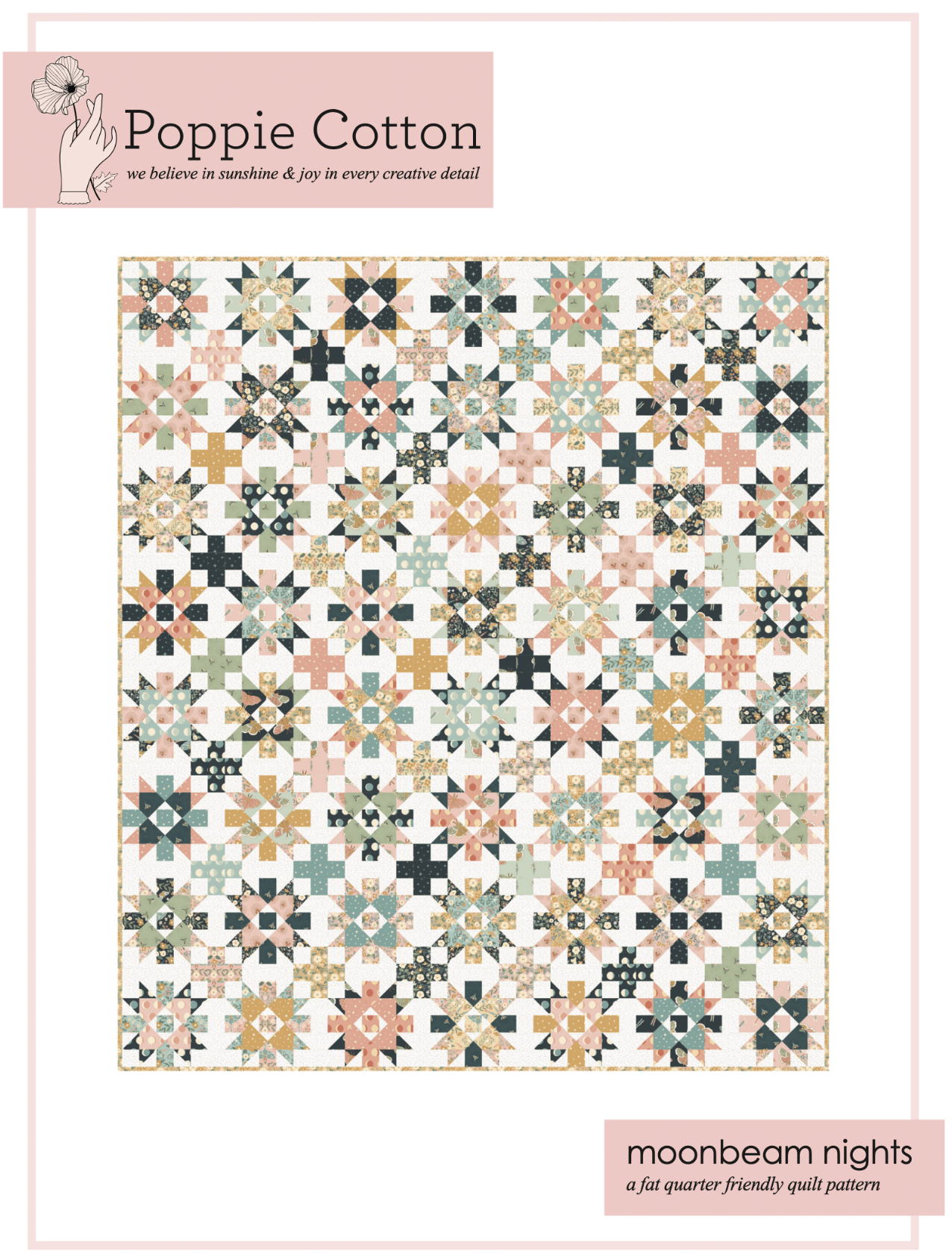 Moonbeam Nights Quilt Pattern, for the Moonbeam Dreams Collection - Good Vibes Quilt Shop