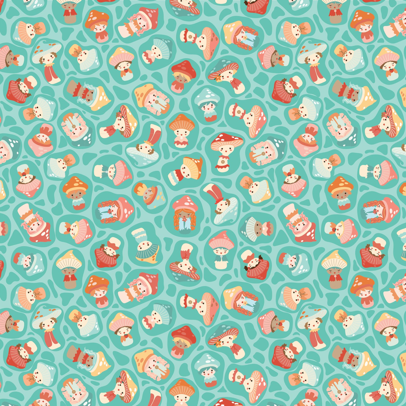 Mushroom Blooms, Baby Bellas Teal, MB24405, sold by the 1/2 yard, *PREORDER - Good Vibes Quilt Shop