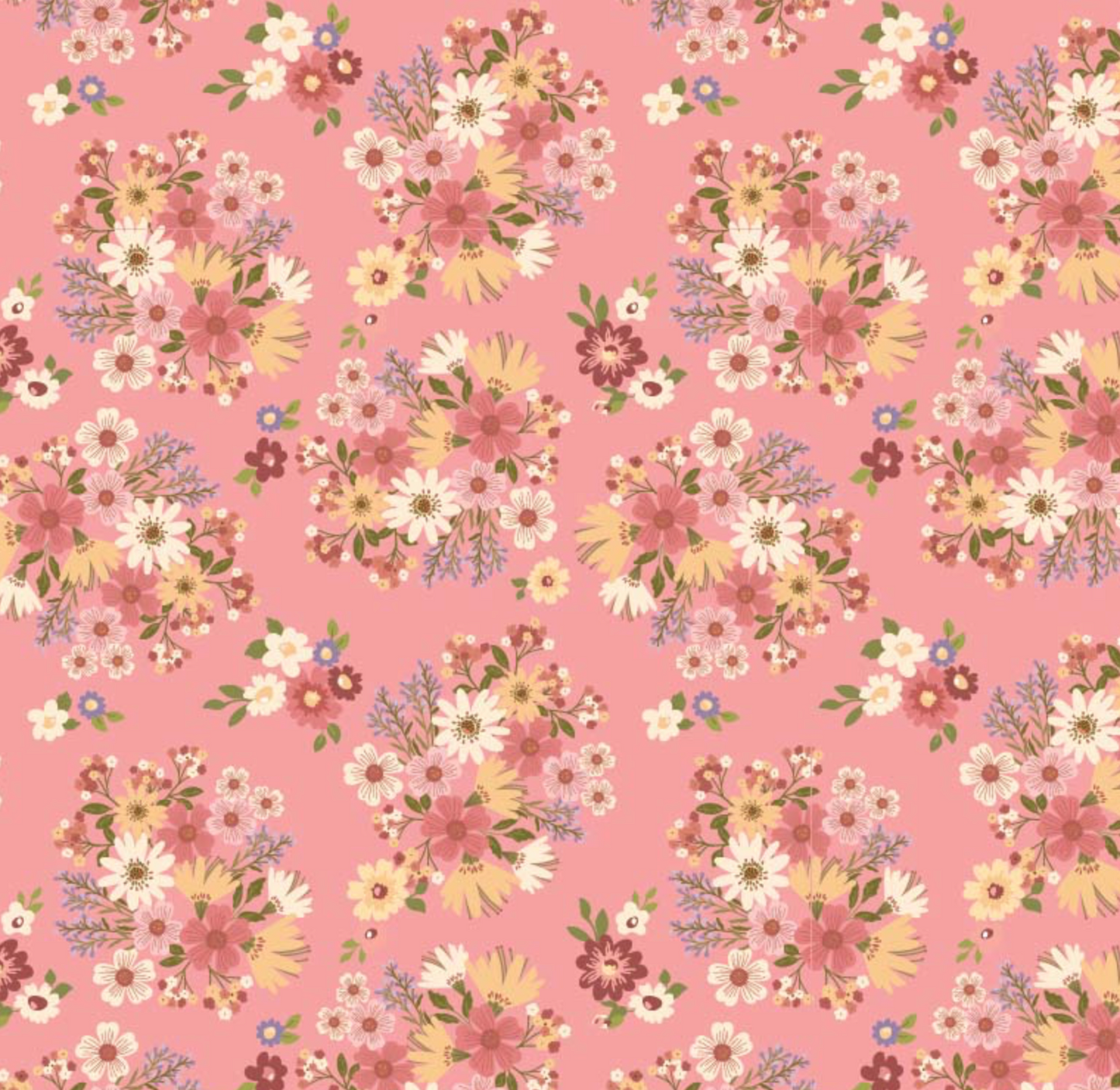 Nature Sings Fabric, Send Her Flowers, Pink, NS24101, sold by the 1/2 yard - Good Vibes Quilt Shop