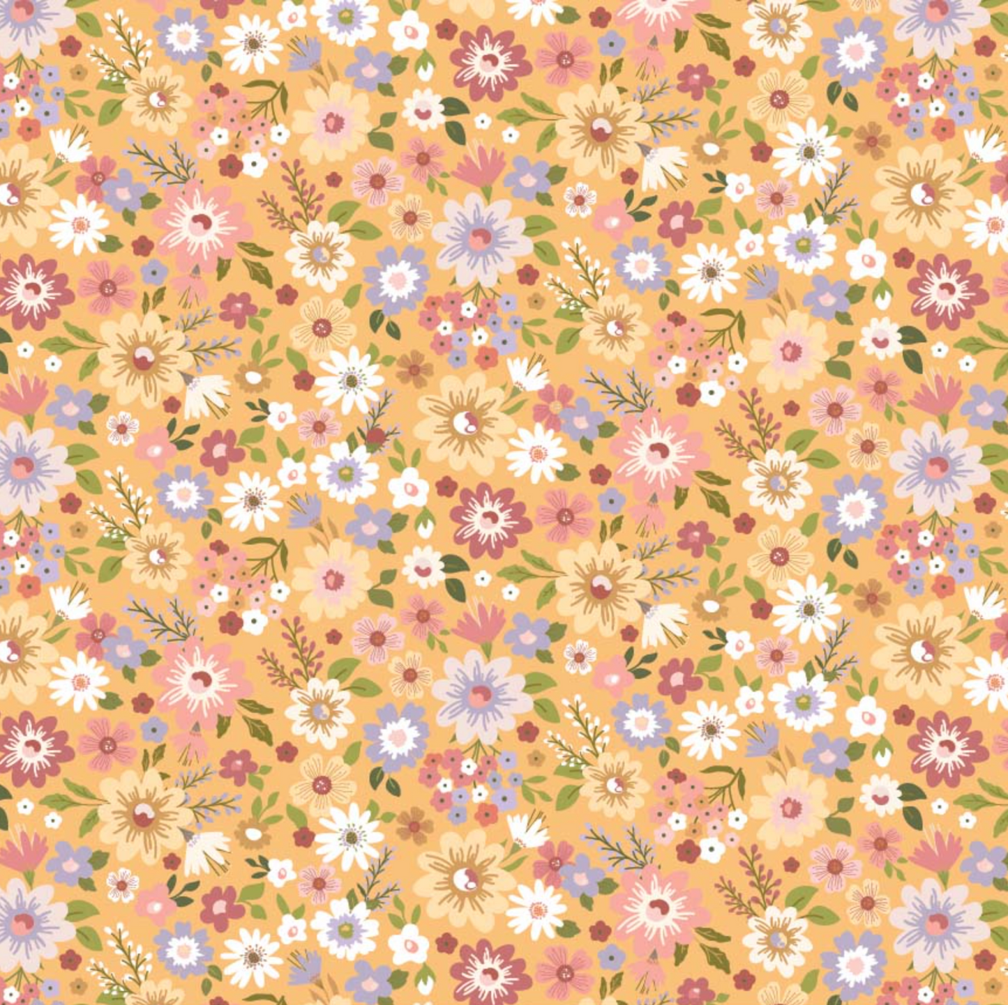 Nature Sings Fabric, Wildflowers, Yellow, NS24115, sold by the 1/2 yard - Good Vibes Quilt Shop