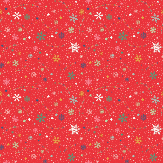 Oh What Fun, OF23305, Snowflake Fun Red, sold by the 1/2 yard