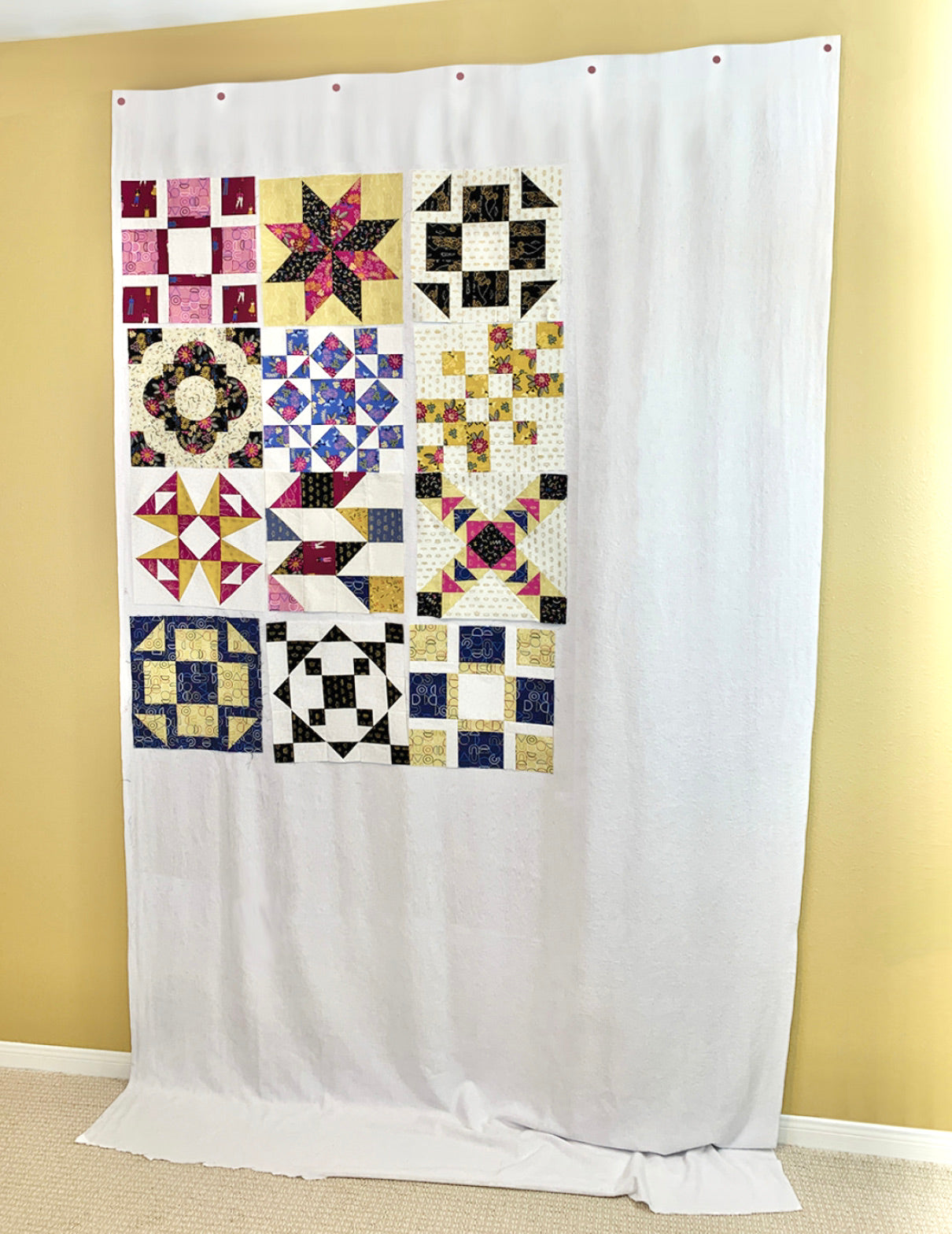 Prop-it Quilter's Design Wall Curtain - Good Vibes Quilt Shop