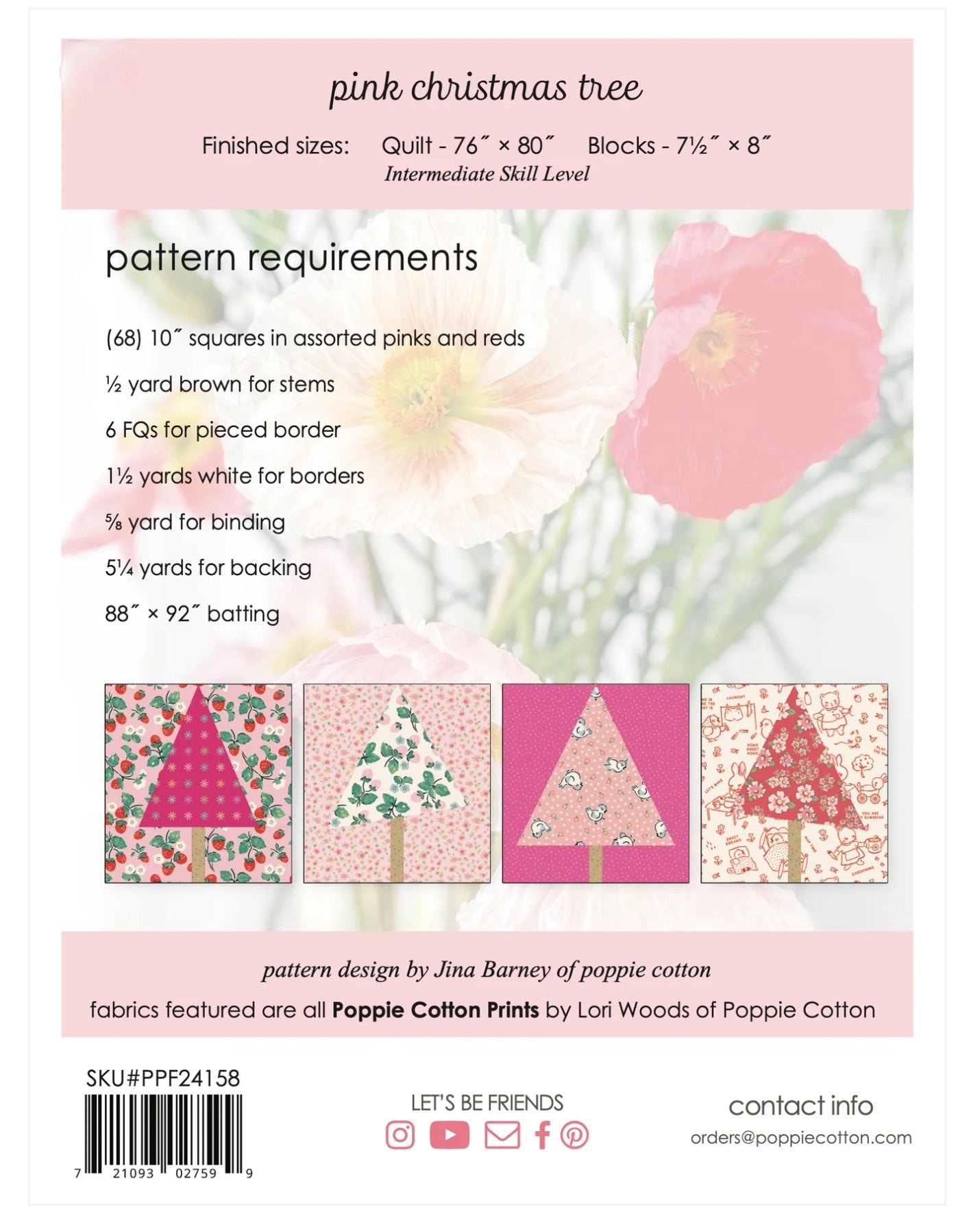 Pink Christmas Tree Pattern - Good Vibes Quilt Shop