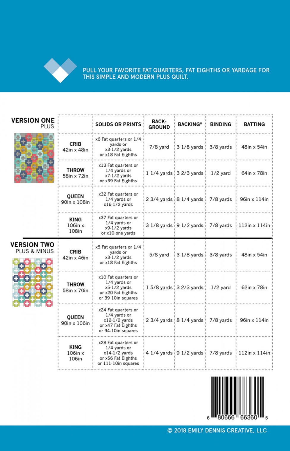 PLUS & MINUS Quilty Love Pattern by Emily Dennis #118 - Good Vibes Quilt Shop