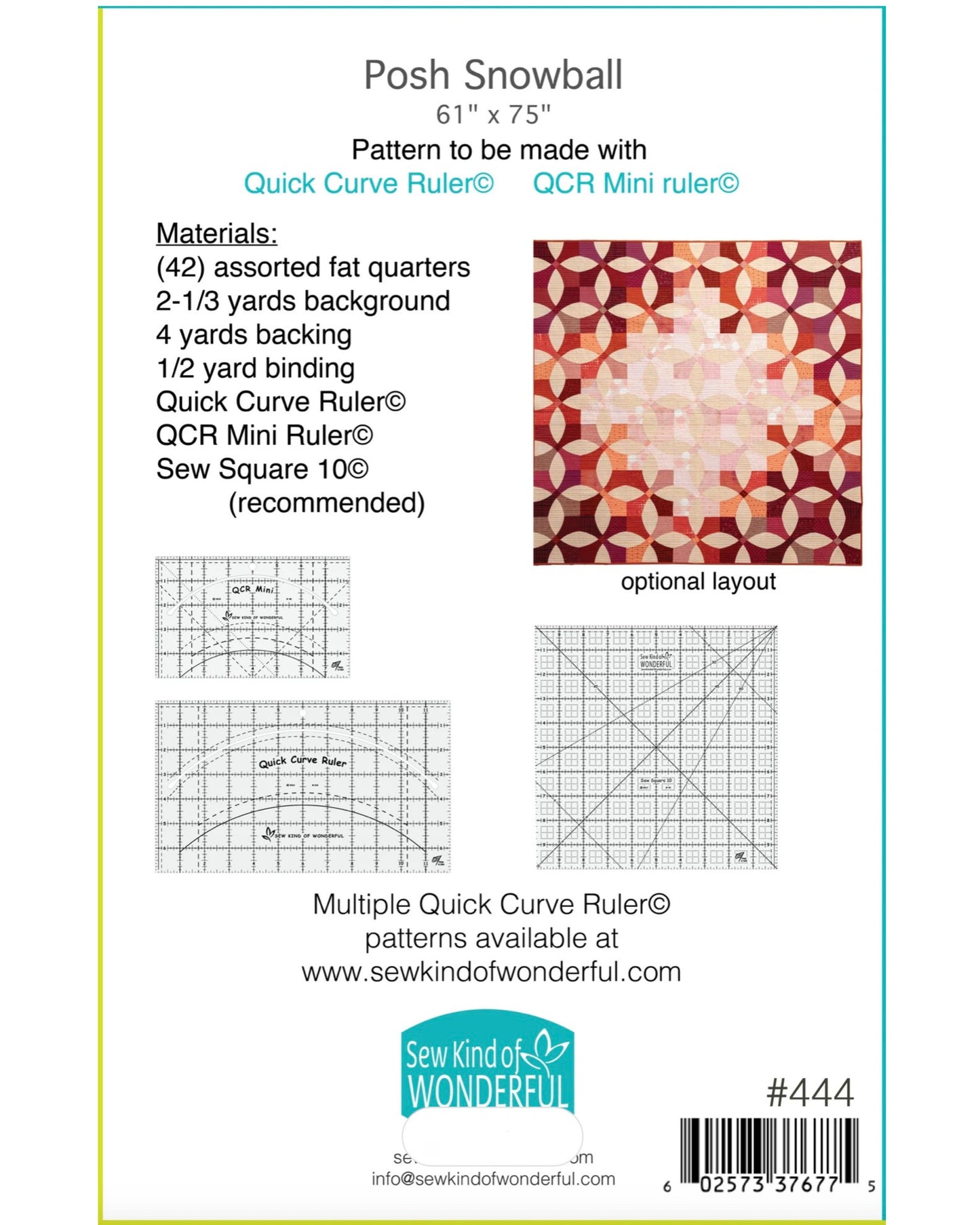 Posh Snowball Pattern by Sew Kind of Wonderful