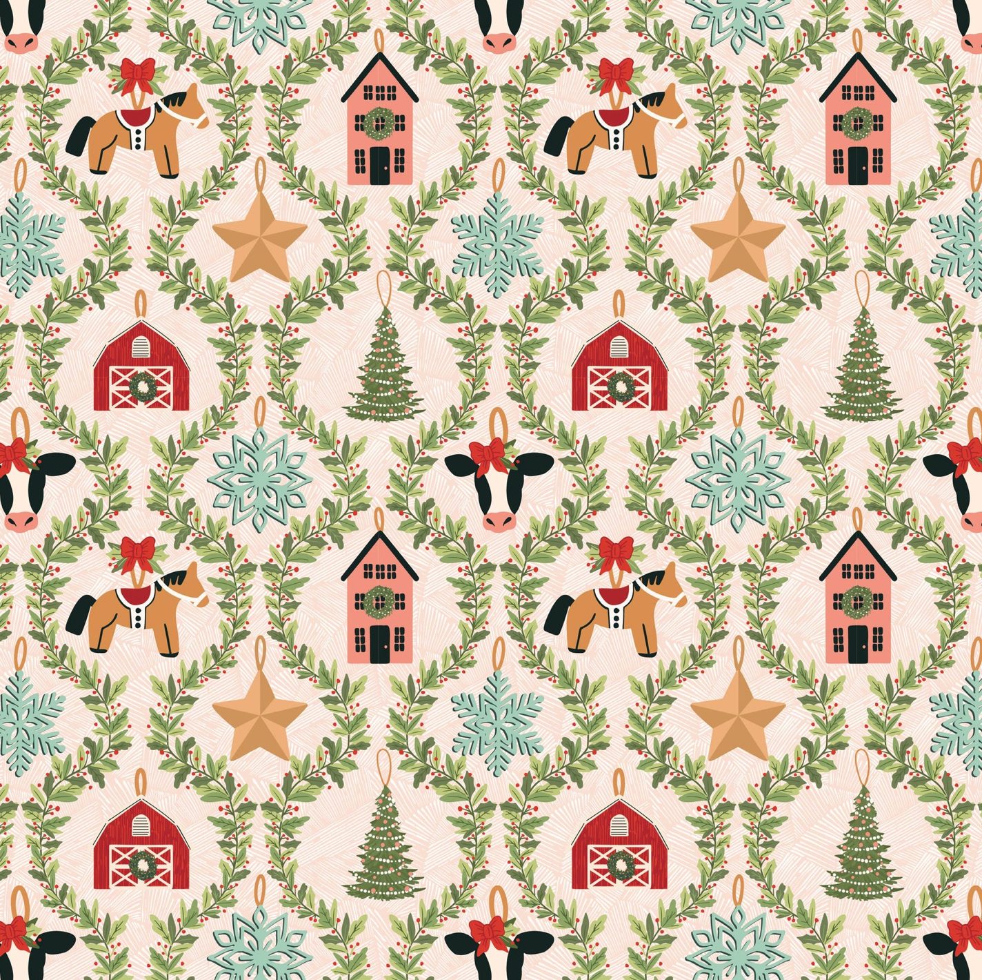 Prairie Christmas, Country Ornaments Natural, PC24360, sold by the 1/2 yard, *PREORDER - Good Vibes Quilt Shop