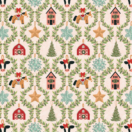 Prairie Christmas, Country Ornaments Natural, PC24360, sold by the 1/2 yard, *PREORDER - Good Vibes Quilt Shop
