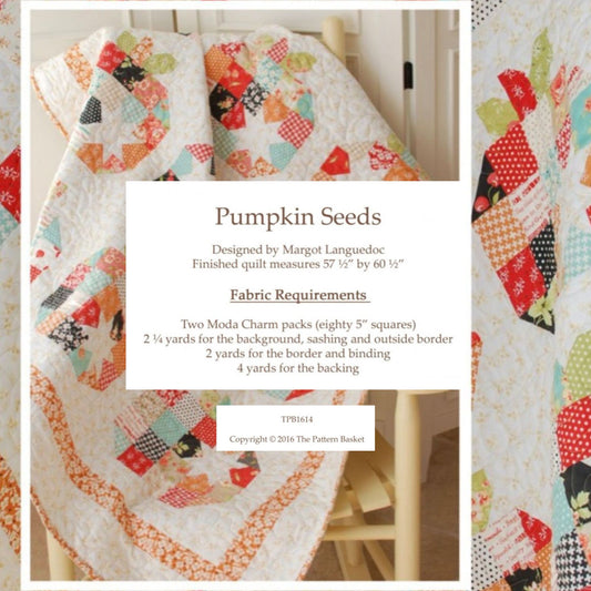 Pumpkin Seeds Pattern, by Pattern Basket, 10" Stackers | Layercake Friendly - Good Vibes Quilt Shop