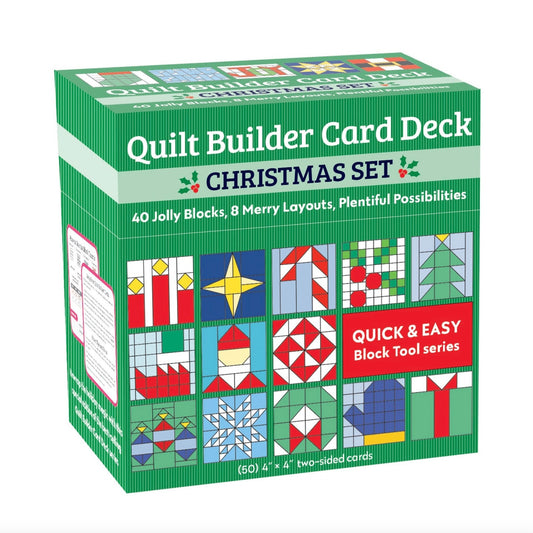 Quilt Builder Card Deck Christmas Set, 40 Jolly Blocks, 8 Merry Layouts, Plentiful Possibilities - Good Vibes Quilt Shop