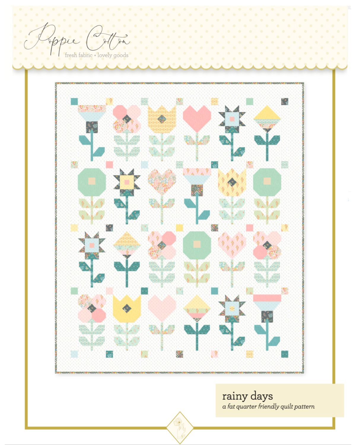 Rainy Days Quilt Pattern, for the Hollyhock Lane Collection - Good Vibes Quilt Shop