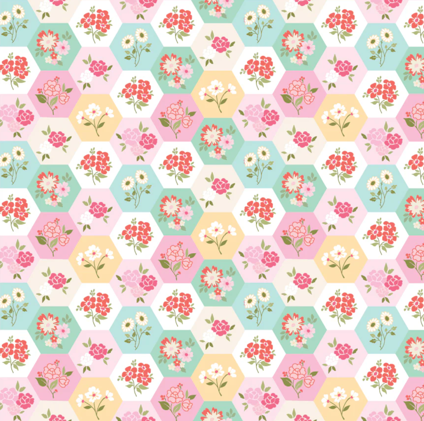 Rosy Cheeks Fabric by Poppie Cotton, Good Day Multi, RC25258 - Good Vibes Quilt Shop